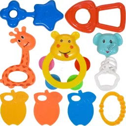 Set of 8 Pcs with Various Exciting Toys for New Borns & Infants Rattle-12
