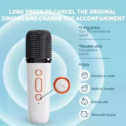 GUGGU 10W Bluetooth Speaker Wireless Karaoke Mic Speaker with RGB Light speakersVB169 10 W Bluetooth Party Speaker image 4