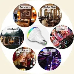 krikav 220 W Color Changing, Music Round B22 D LED Bulb image 4