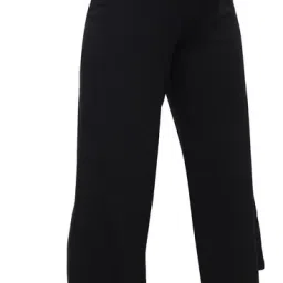 Women Flared Black Viscose Rayon Trousers-image-57
