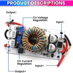 amicisolar 10A Boost Converter, 8-48V Input to 12-50V Adjustable Output Step-Up Module Educational Electronic Hobby Kit image 4