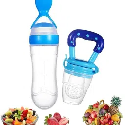90ML Newborn Baby Feeding Bottle Silicone Squeeze Feeding Spoon and Fruit feeder- Silicone-18