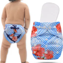 bembika Cloth Diaper With Polar Fleece-4 Layer inserts for Babies Reusable - S - M image 3