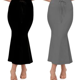 ALYNE BLACK-COMBO-FISHCUT-GREY-BLACK Lycra Blend Petticoat-image-89