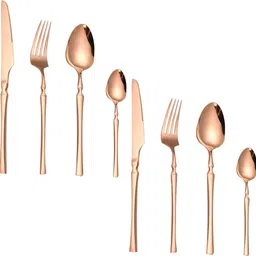 manishaware Substantial Style in a Warm Rosegold | A Sturdy Flatware Set | Design G Stainless Steel Cutlery Set-picture-11