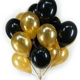 Solid Metallic HD Golden and Black Pack of 50 Balloon Balloon-6