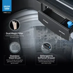voltas beko 8 kg Fully Automatic Top Load with In-built Heater Grey image 5