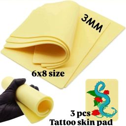 Tattoo skin pad 3pcs 3mm thickness 6x8 size double use Permanent Tattoo Kit-image-41