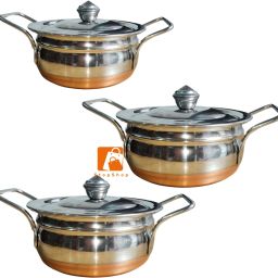 Stylo® Stainless Steel Serving Handi |Serving Bowl|Donga Bowl Serving Set-24
