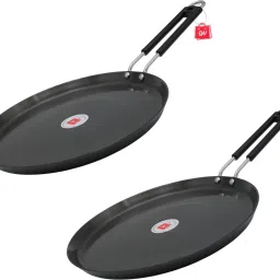 Superior Quality Hard Anodized Dosa Tawa, Dia - 27.5cm, 700ml (Black)- Pack of 2 Tawa 27.5 cm diameter-image-18