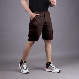 Solid Men Brown Cargo Shorts-image-16