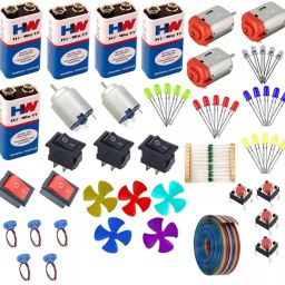 School Science Project DC Motor kit Seventy Item Loose in one Pack-3