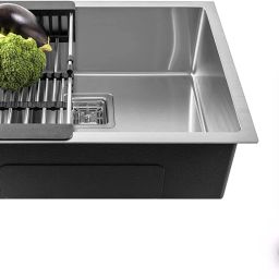 Handmade 21" X 18" X 10" Inches Kitchen Sink Sound Proof Single Bowl Stainless Steel Matt Finish_A36 Vessel Sink-image-57