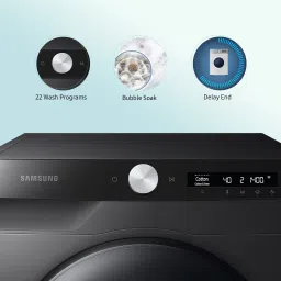 samsung 9 kg with Steam ,Wi-Fi Enabled Fully Automatic Front Load Black image 4