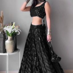 Embroidered Semi Stitched Lehenga Choli-image-64