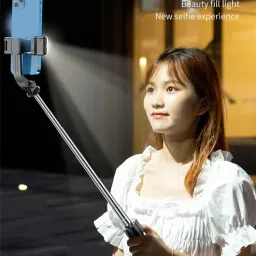 BUFONA 3-in-1 Selfie Stick Tripod with LED Fill Light For Making Video BT Remote Gimbal Tripod, Monopod, Monopod Kit, Tripod Ball Head, Tripod Clamp, Tripod Bracket, Tripod Kit image 4
