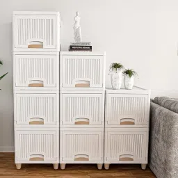 5 Layer Collapsible Wardrobe for Clothes & Modular Drawer Storage Box PVC Collapsible Wardrobe-16