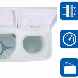 haier 8.5 kg Semi Automatic Top Load Red, White image 4