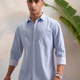 highlander Men Slim Fit Printed Cut Away Collar Formal Shirt-picture-19