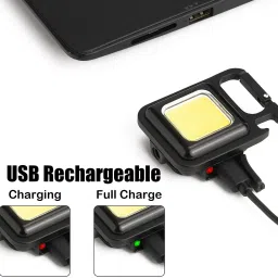 qpk Keychain Led Light with Bottle Opener, Magnetic Base Mini Cob 1000 lumens LED LED Front Light image 2