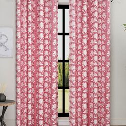 ROMEE Pink & Maroon 2 Pieces Floral Room Darkening Long Door Curtains-image-36