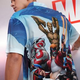 HIGHLANDER Marvel Men Gaurdians Of The Galaxy Printed Cuban Collar Viscose Relaxed Shirt-image-38