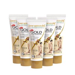 Aryanveda Set of 5 Gold Hair Removal Cream with Shea Butter for Sensitive Skin - 40 g Each-13