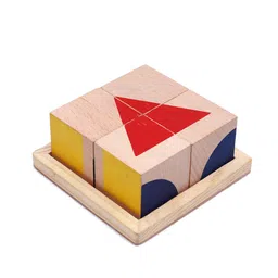wonderLearn Kids Shape and Colour 6-in-1 Puzzle- Wooden Cube Toy image 4