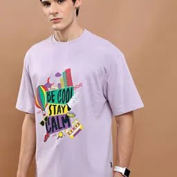 HIGHLANDER Unisex Typography Printed Applique Drop-Shoulder Oversized T-shirt-17