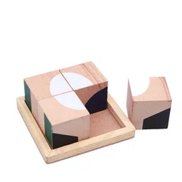 wonderLearn Kids Shape and Colour 6-in-1 Puzzle- Wooden Cube Toy image 2