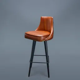 three sixty Heirloom Leather Bar Chair In Tan Colour-picture-7