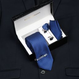 MUTAQINOTI Men Checked Silk Necktie Accessory Gift Set-picture-28