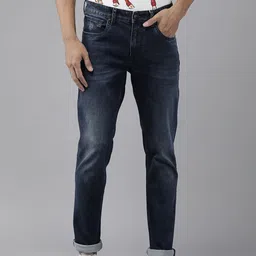 U S Polo Assn Denim Co Men Navy Blue Slim Fit Light Fade Stretchable Jeans-image-14