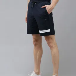 Van Heusen Men Striped Brand Logo Printed Slim Fit Training Shorts-image-78