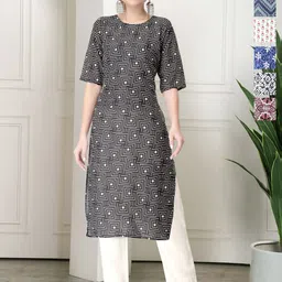 7Threads Selection Of 6 Ethnic Motifs Printed Round Neck Straight Kurta-image-82