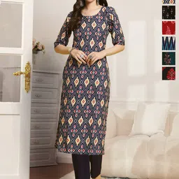 7Threads Selection Of 6 Ethnic Motifs Printed Round Neck Straight Kurta-image-72