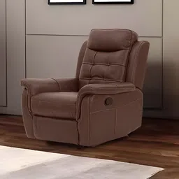 Royaloak Miami American Brown Leather Single Seater Recliner-image-72