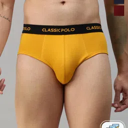 Classic Polo Men Pack Of 3 Solid Knitted Anti-Odour Short Briefs SLD-04-PK3-36