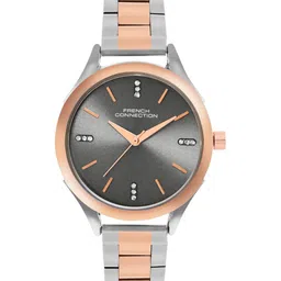 French Connection Women Embellished Dial & Stainless Steel Bracelet Style Straps Analogue Watch FCN099RTM-86