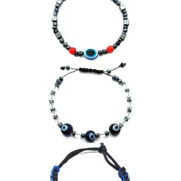 Dynamic Retail Global Men Set of 3 Beaded Stainless Steel Wraparound Bracelet-image-75