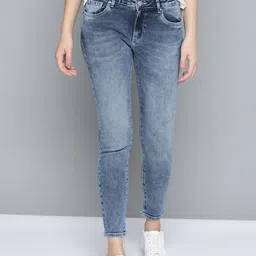 Mast & Harbour Women Blue Skinny Fit Light Fade Acid Wash Stretchable Jeans-image-66