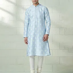 Twamev Men Ethnic Motifs Embroidered Regular Thread Work Kurta with Churidar-image-85