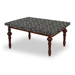 Stylista White & Black Floral Waterproof Rectangular 4-Seater Table Cover-picture-13