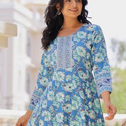 mokshi Ethnic Motif Printed Gotta Patti Fit & Flare Ethnic Dress-image-12
