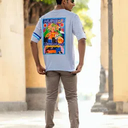 Celio Mumbai Indians Graphic Printed Oversized Cotton T-shirt-image-70