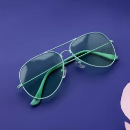 Spiky Kids Aviator Sunglasses with UV Protected Lens K123_Grn_Grn-25