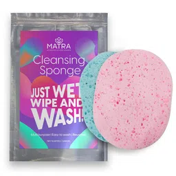 MATRA Set of 2 Face Cleansing Sponge Pad Puff - Pink & Sea Green-16