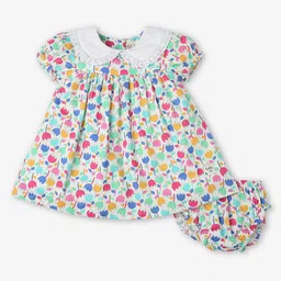 Ed-a-Mamma Baby Print Peter Pan Collar Puff Sleeve A-Line Dress-picture-45