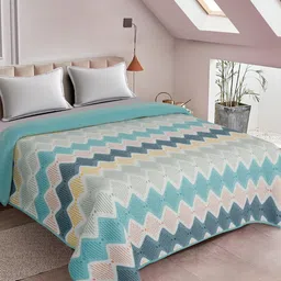DREAM WEAVERZ Blue & Grey All Season 120 GSM Double Bed Dohar-image-56