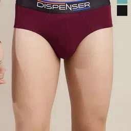 DISPENSER Pack Of 3 Mid Rise Basic Briefs S2-Brief-Black-Maroon-Rama-M-picture-11